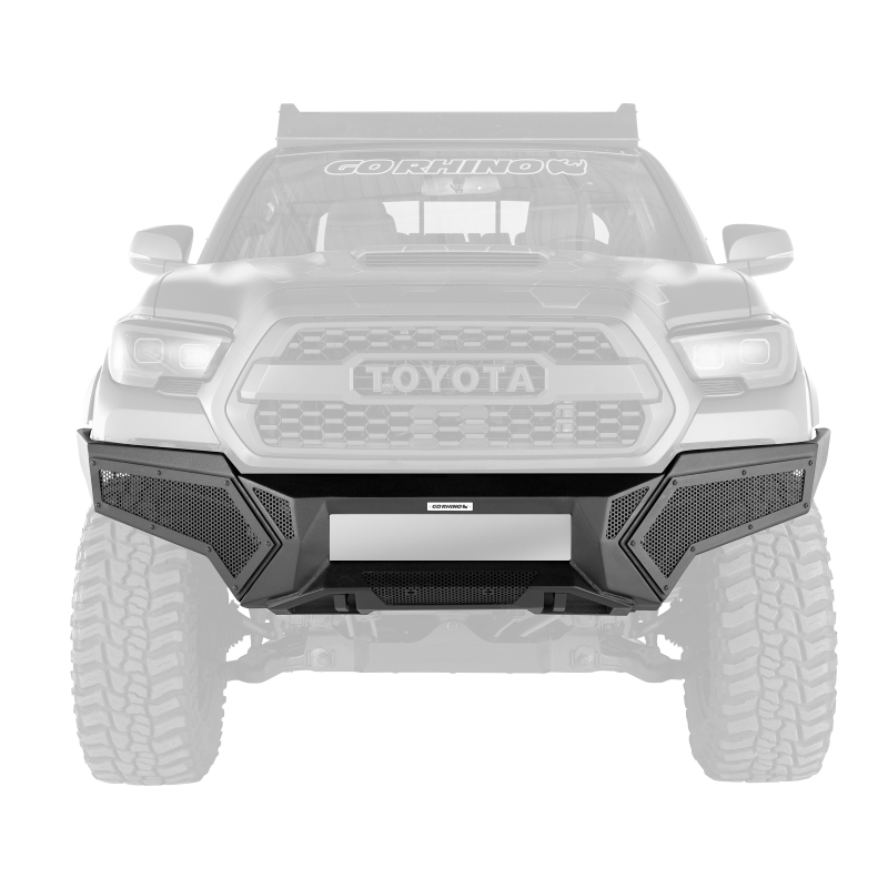 Toyota Tacoma Bumper - Front - Go Rhino - Element with Fixed Light Bar Mount - Textured Black - `24-`26